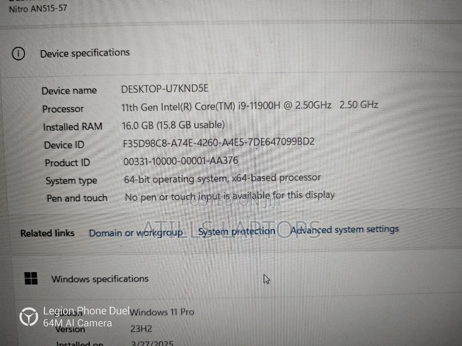 Laptop Acer Nitro 5 16GB Intel Core I9 SSD 512GB