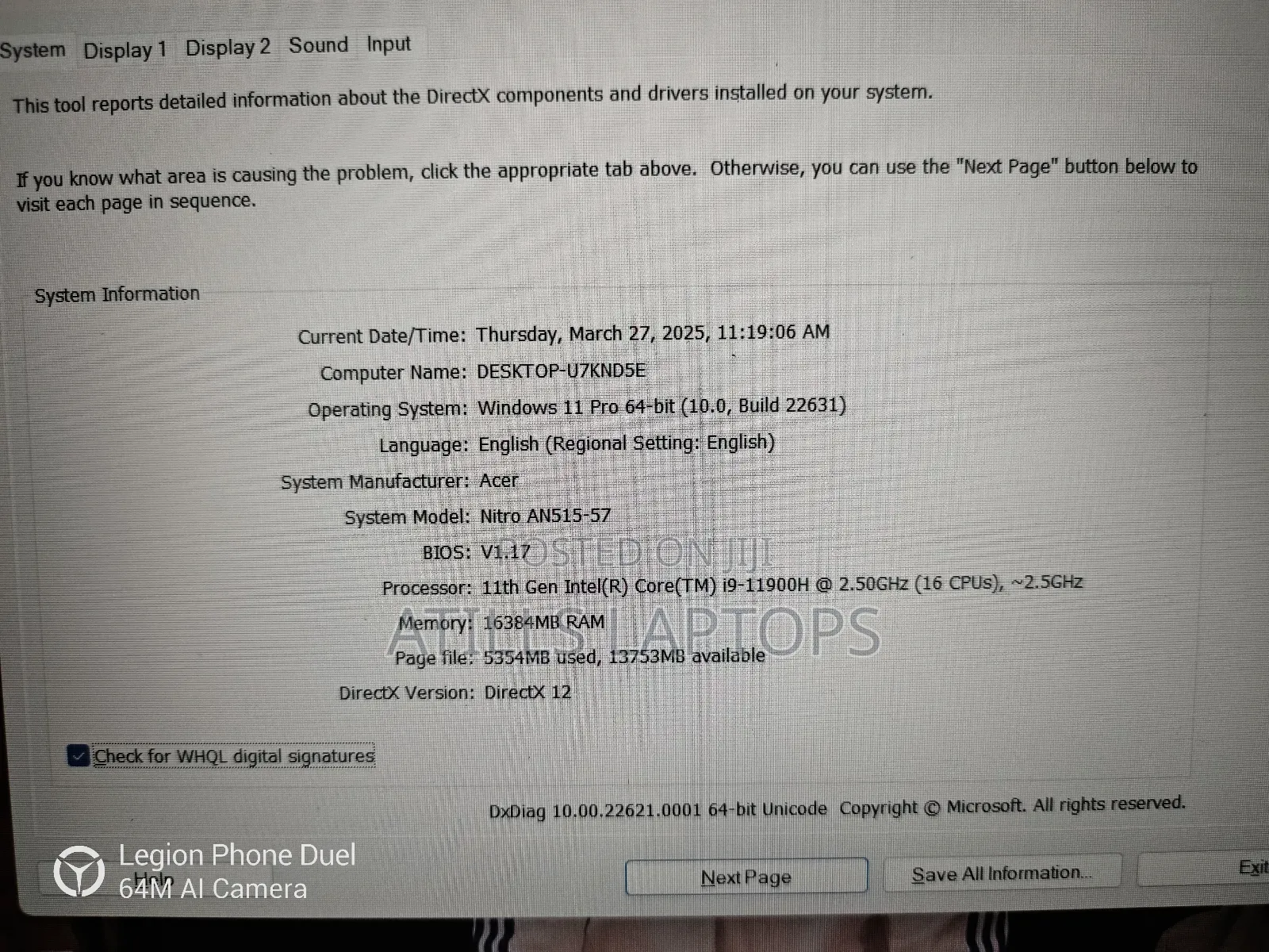 Laptop Acer Nitro 5 16GB Intel Core I9 SSD 512GB