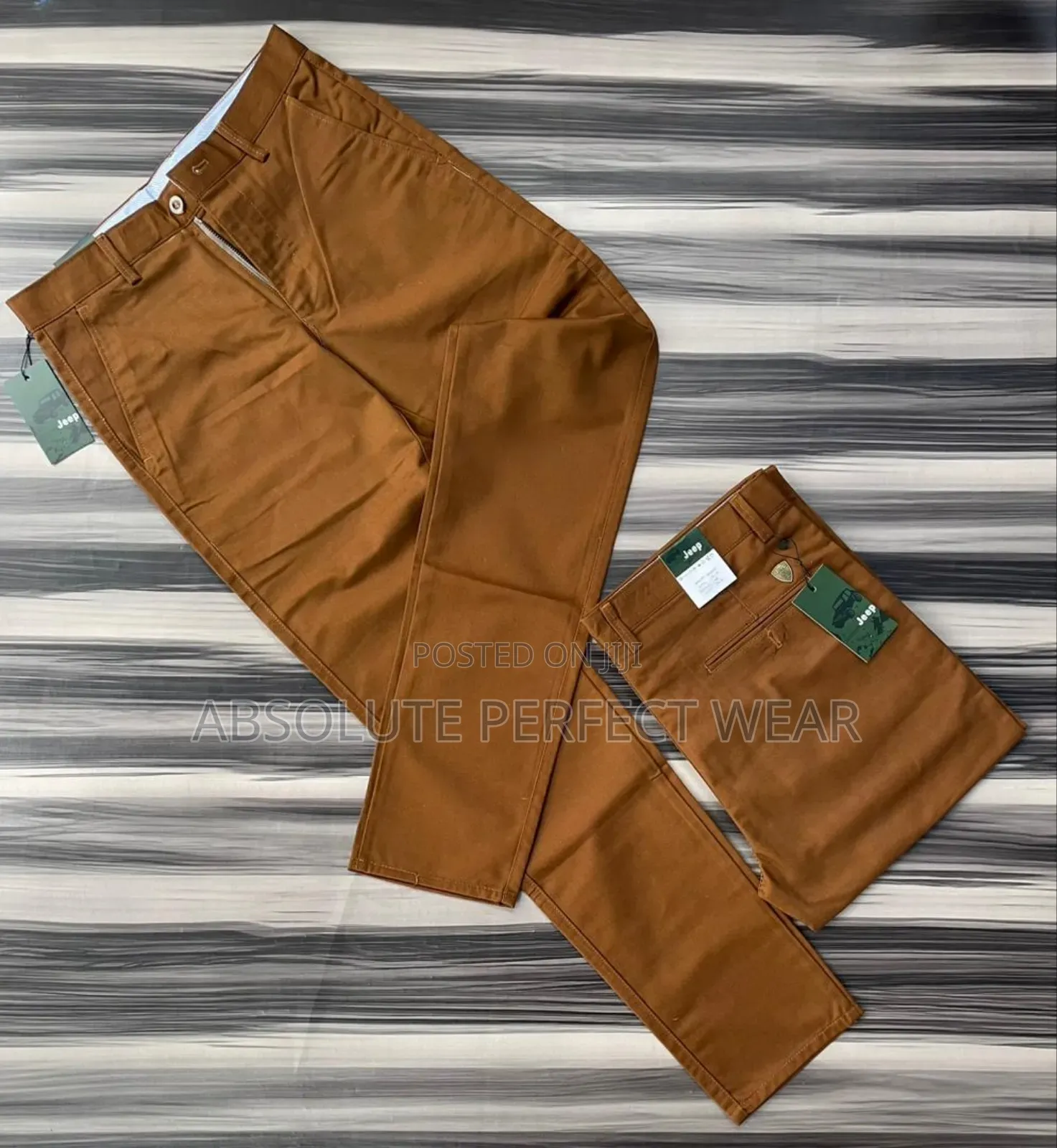 Stretchy Khaki Trousers for Men