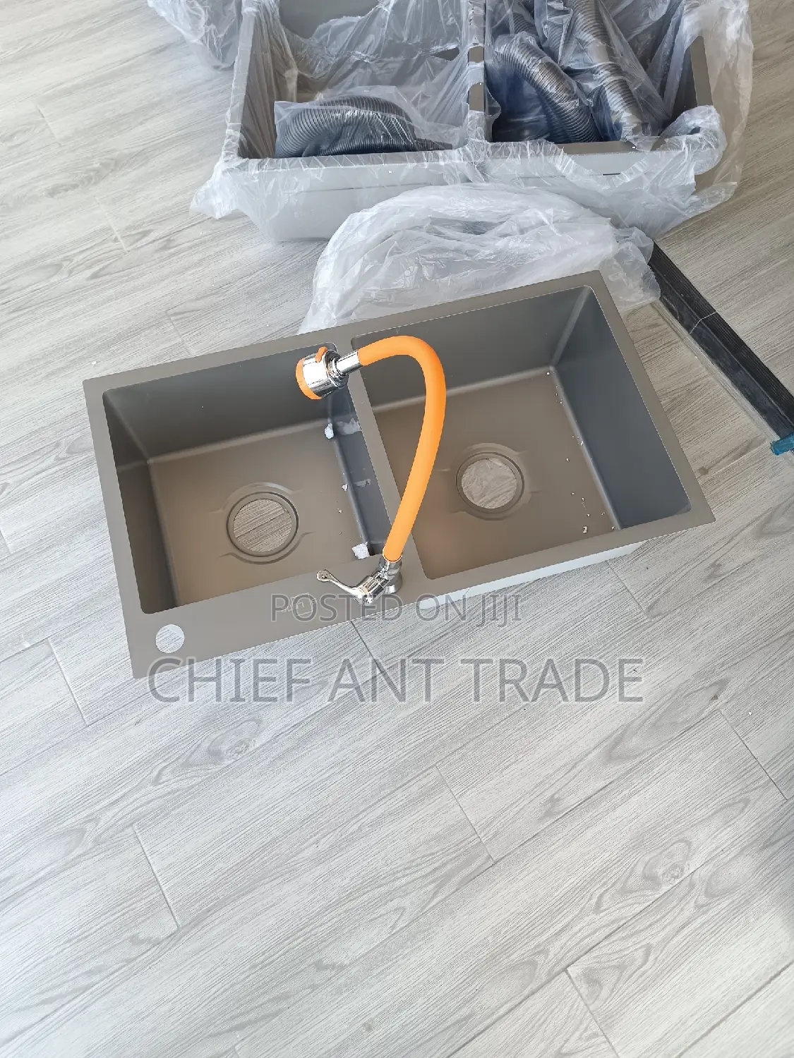 Double Kitchen Sink. Grey 7843gy