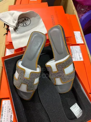 Plain Stones Hermes Slippers