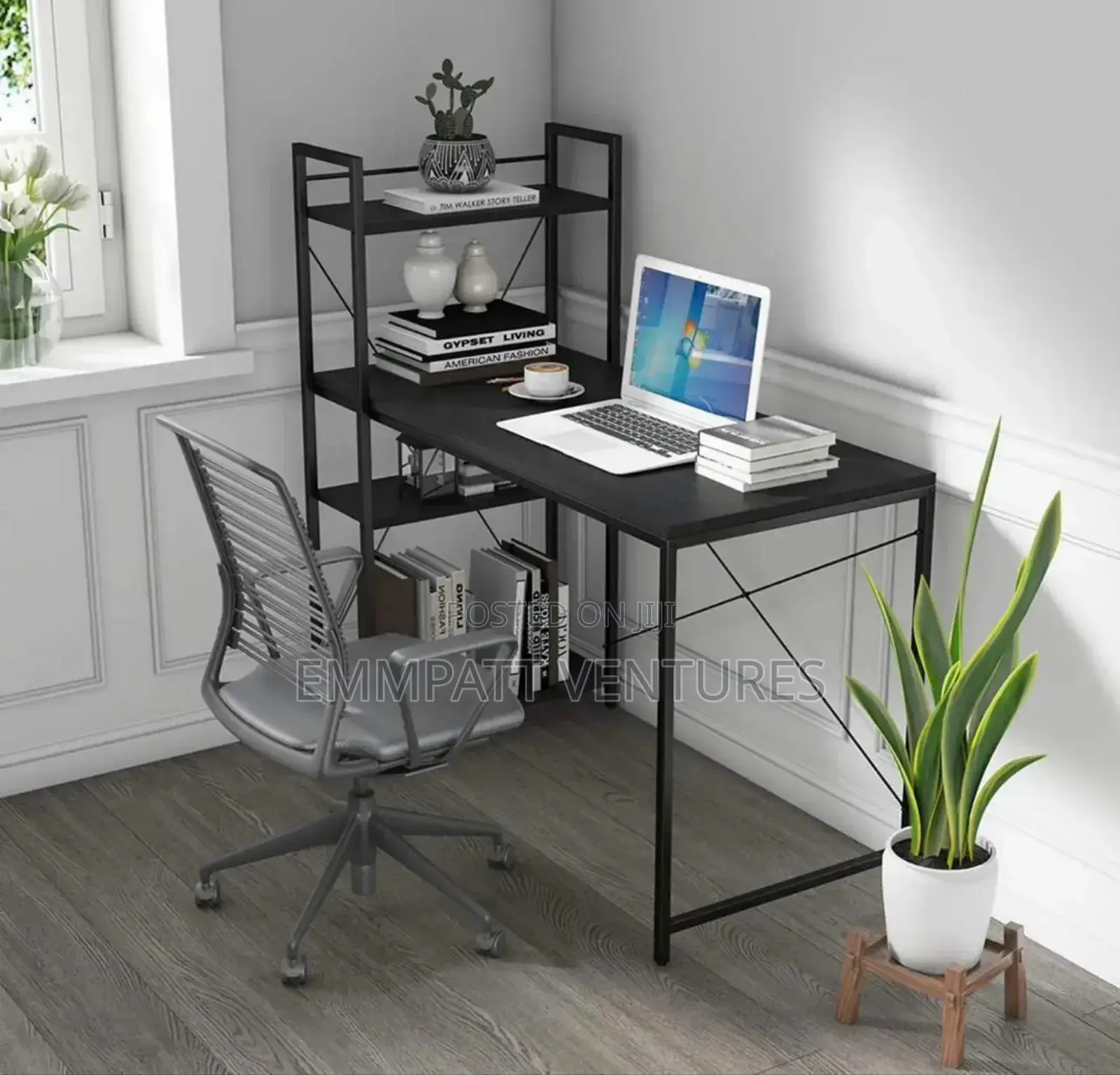 Office and Home Study Desk With 4 Tier Storage