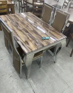 Marble Dining Table With 4chairs Heavy and Quality