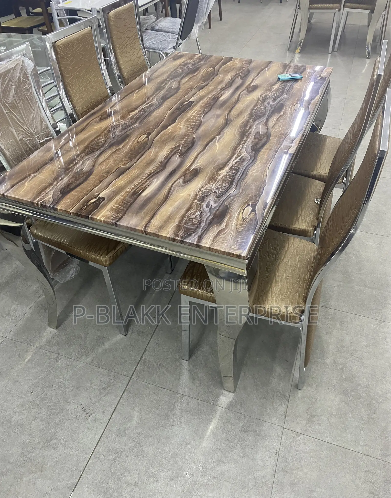 Marble Dining Set With 6chairs