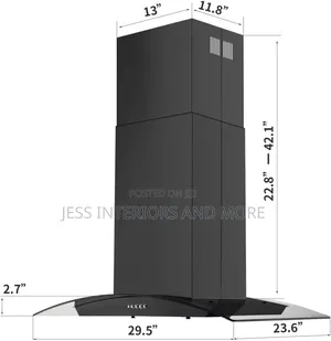 Island Range Hood Black 30 Inch