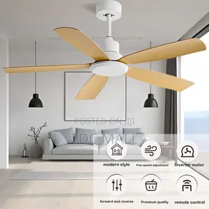 Art Fanlight With Remote: White + Wooden