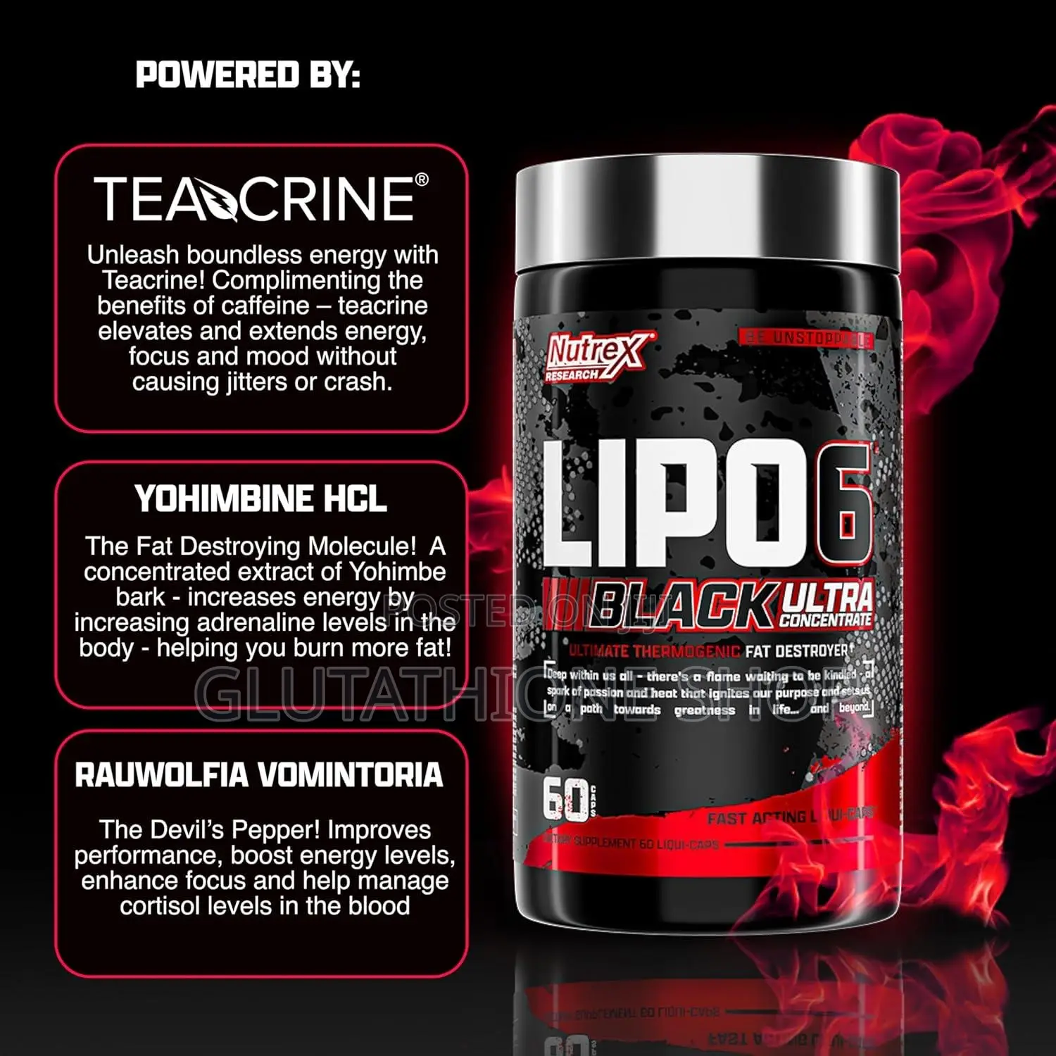 New Nutrex Lipo-6 Black Ultra Fat Burner Supplement,