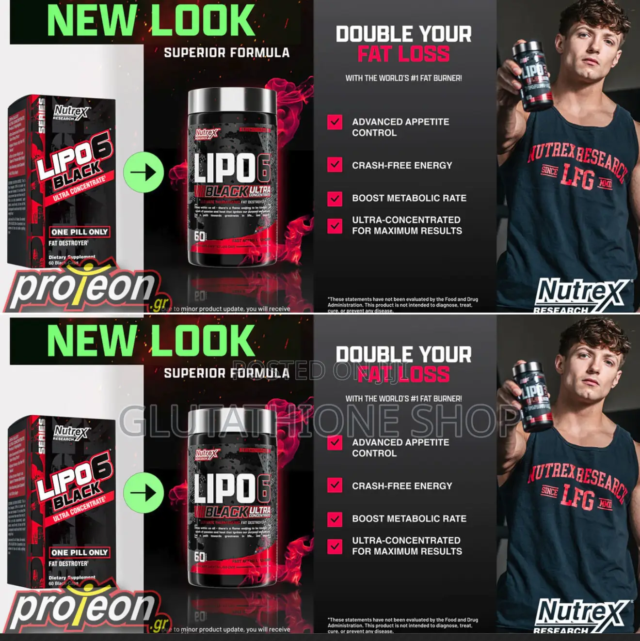 New Nutrex Lipo-6 Black Ultra Fat Burner Supplement,