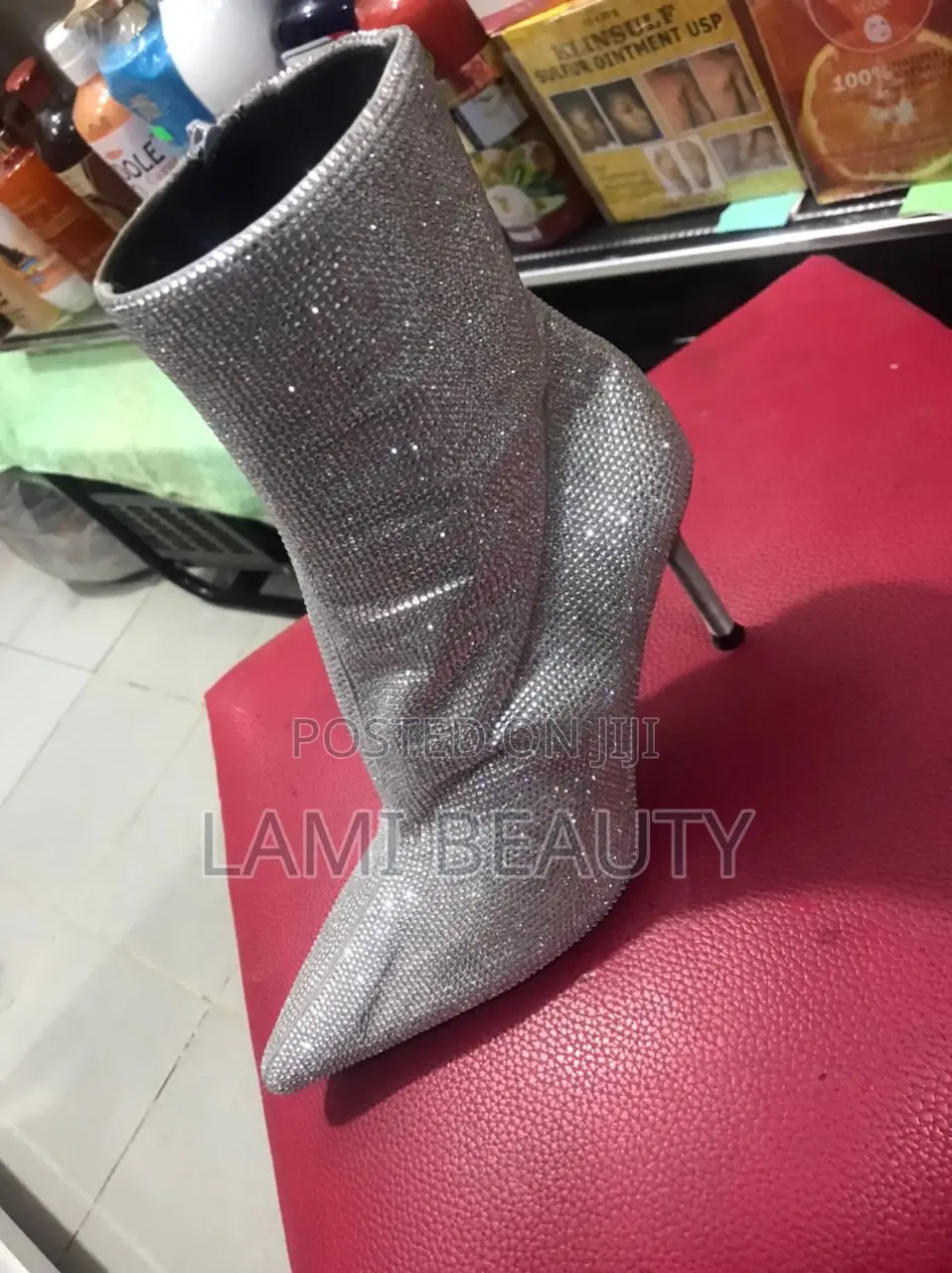 Silver Stones Mini Boot High Heel Shoes