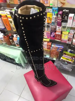 Gold Stud’S Long Boot 
High Heel Shoe 
Size 39