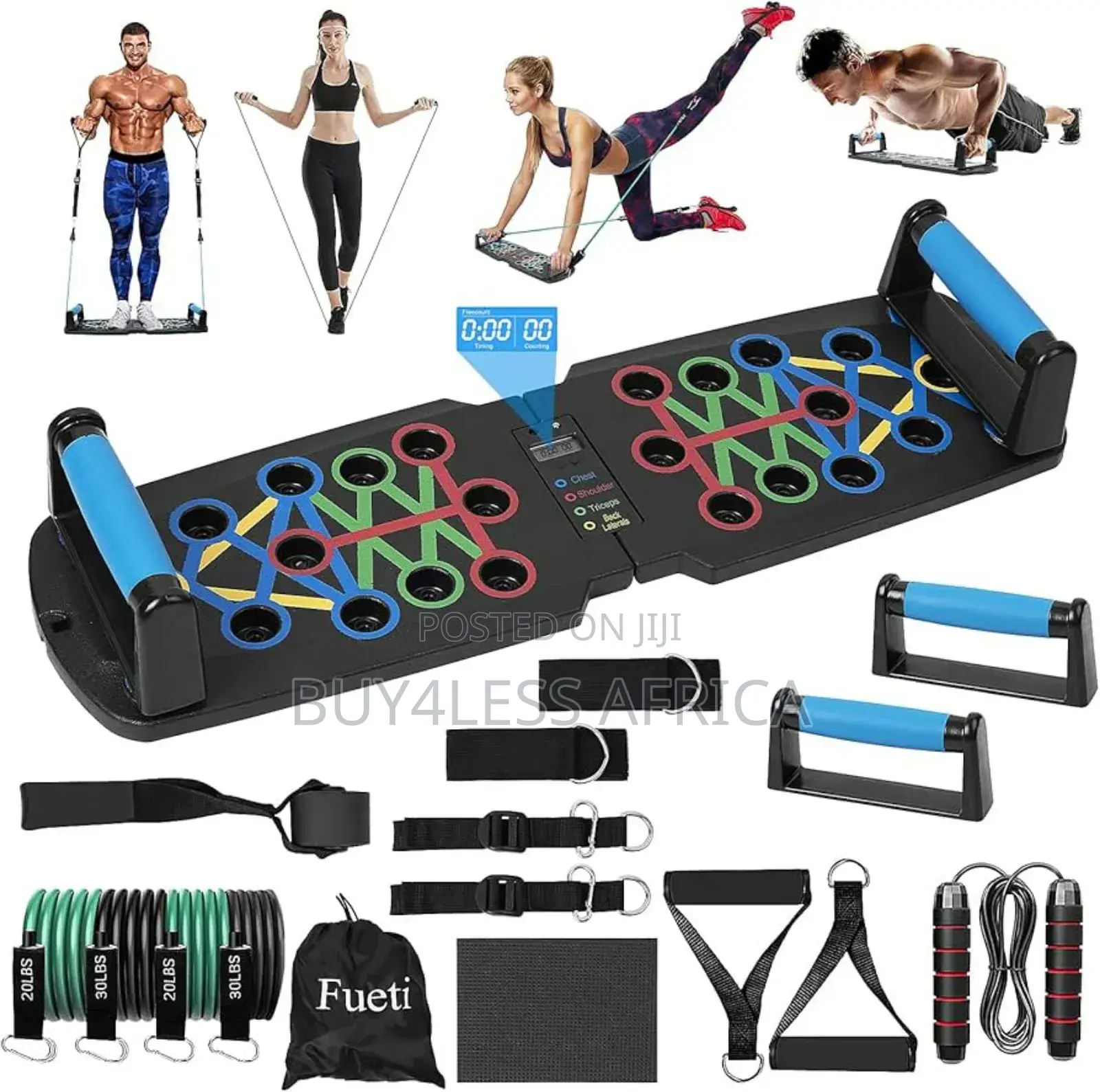 30 in 1 Home Workout Set With Foldable Push Up Board