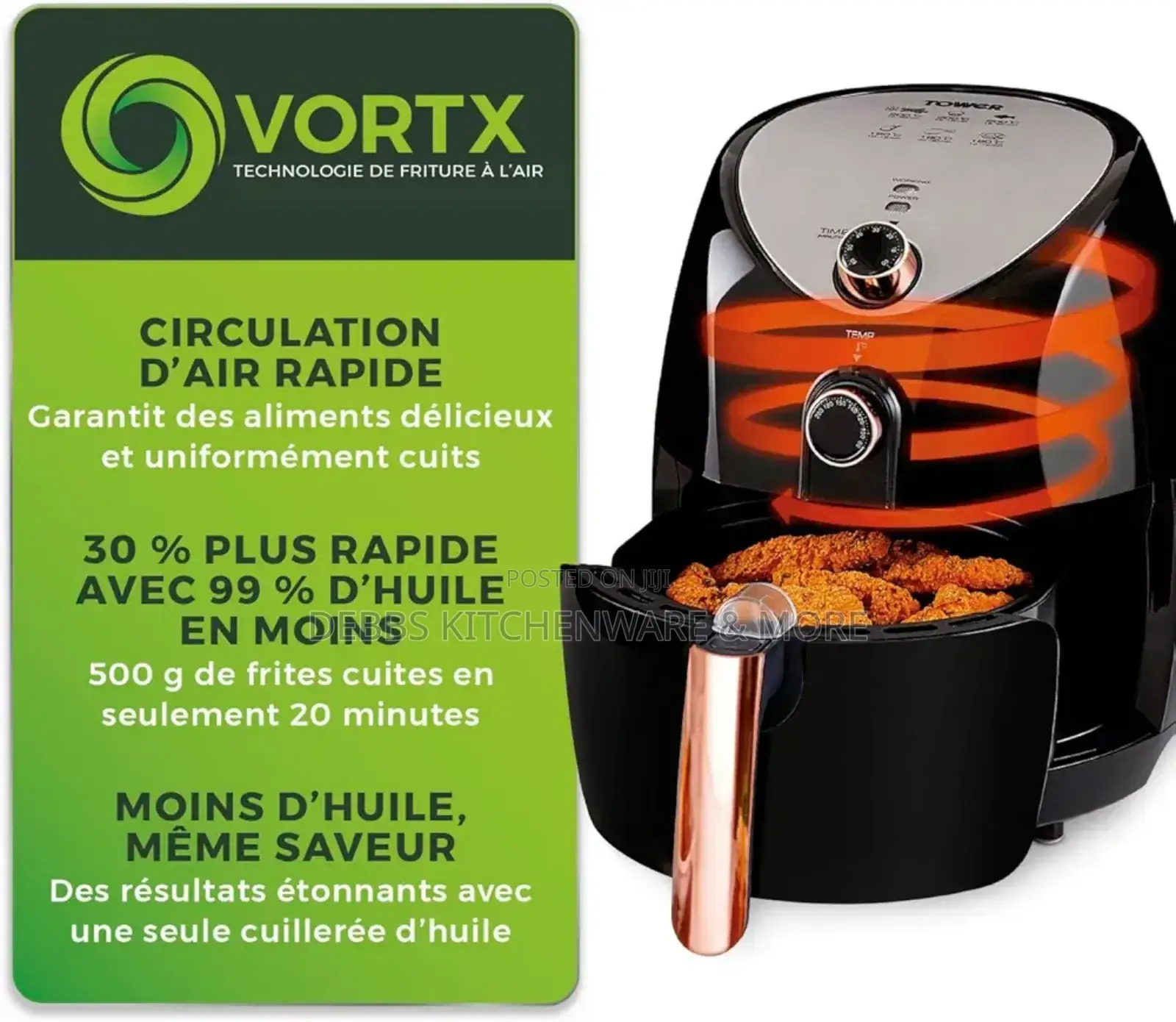4.3lt Black and Rose Gold Air Fryer Uk 