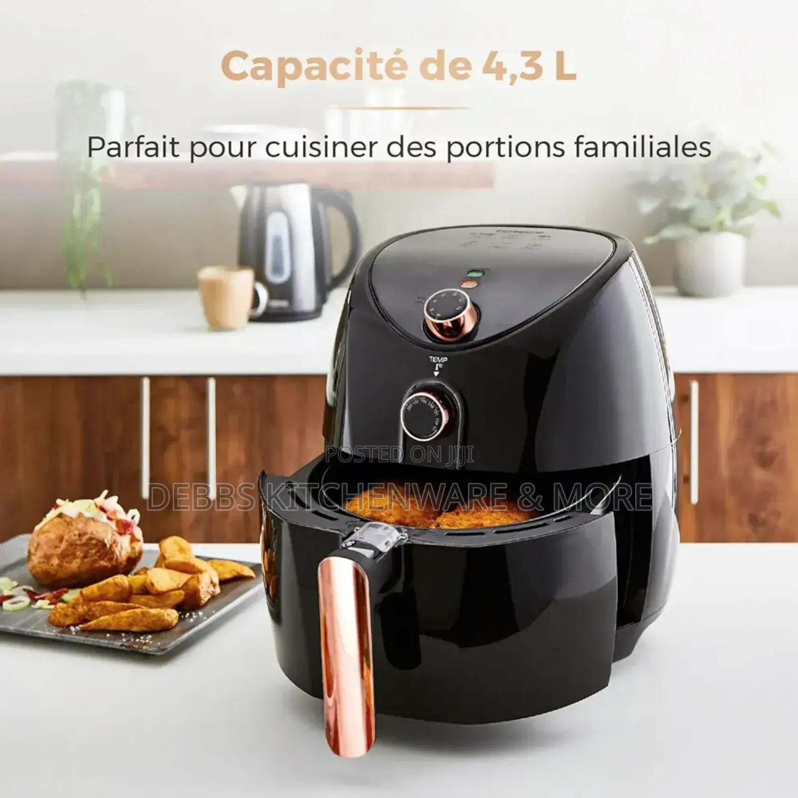 4.3lt Black and Rose Gold Air Fryer Uk 