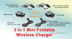 3 in 1 Foldable Mini Wireless Charger