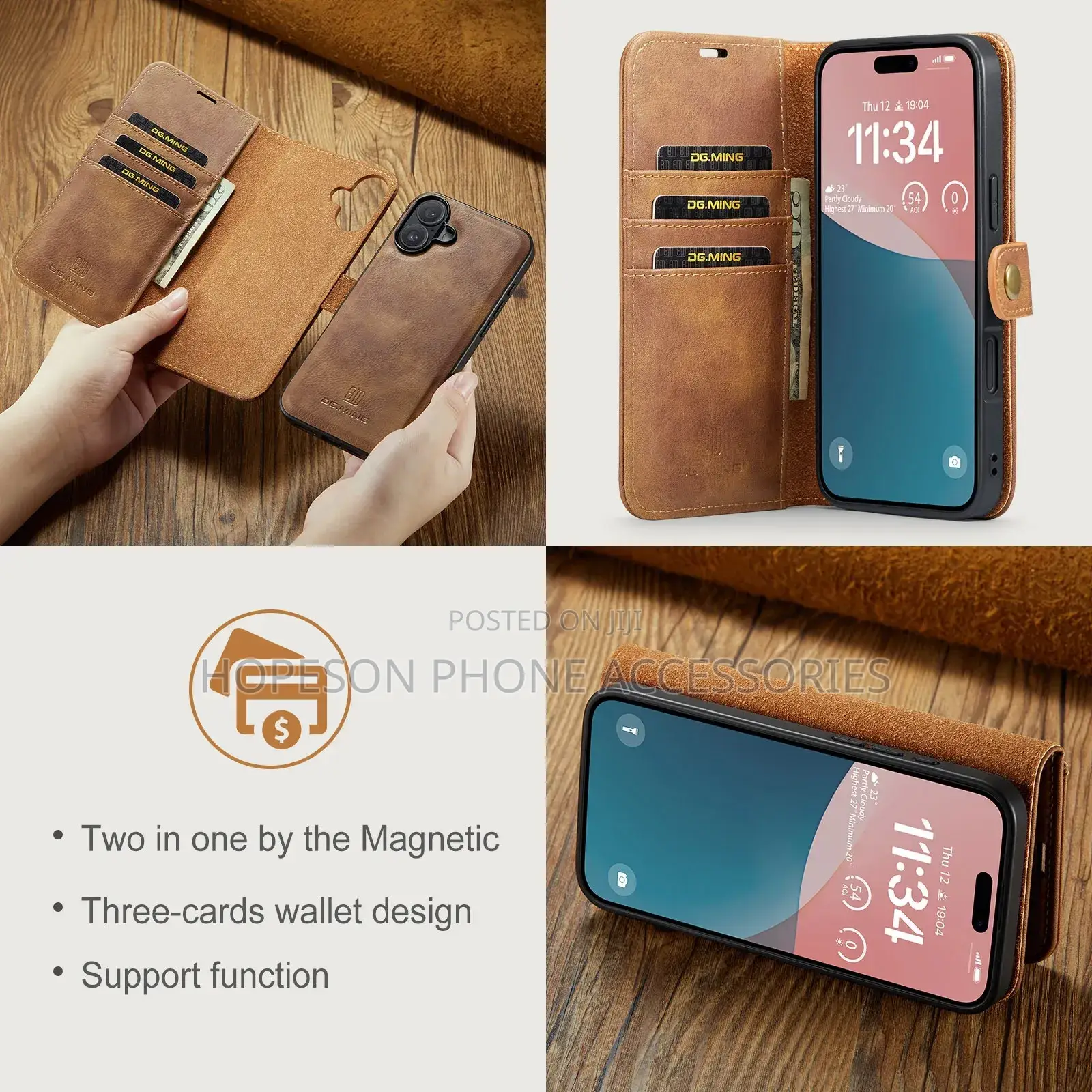 iPhone (2in1) Detachable Flip Leather Cases With Wallet