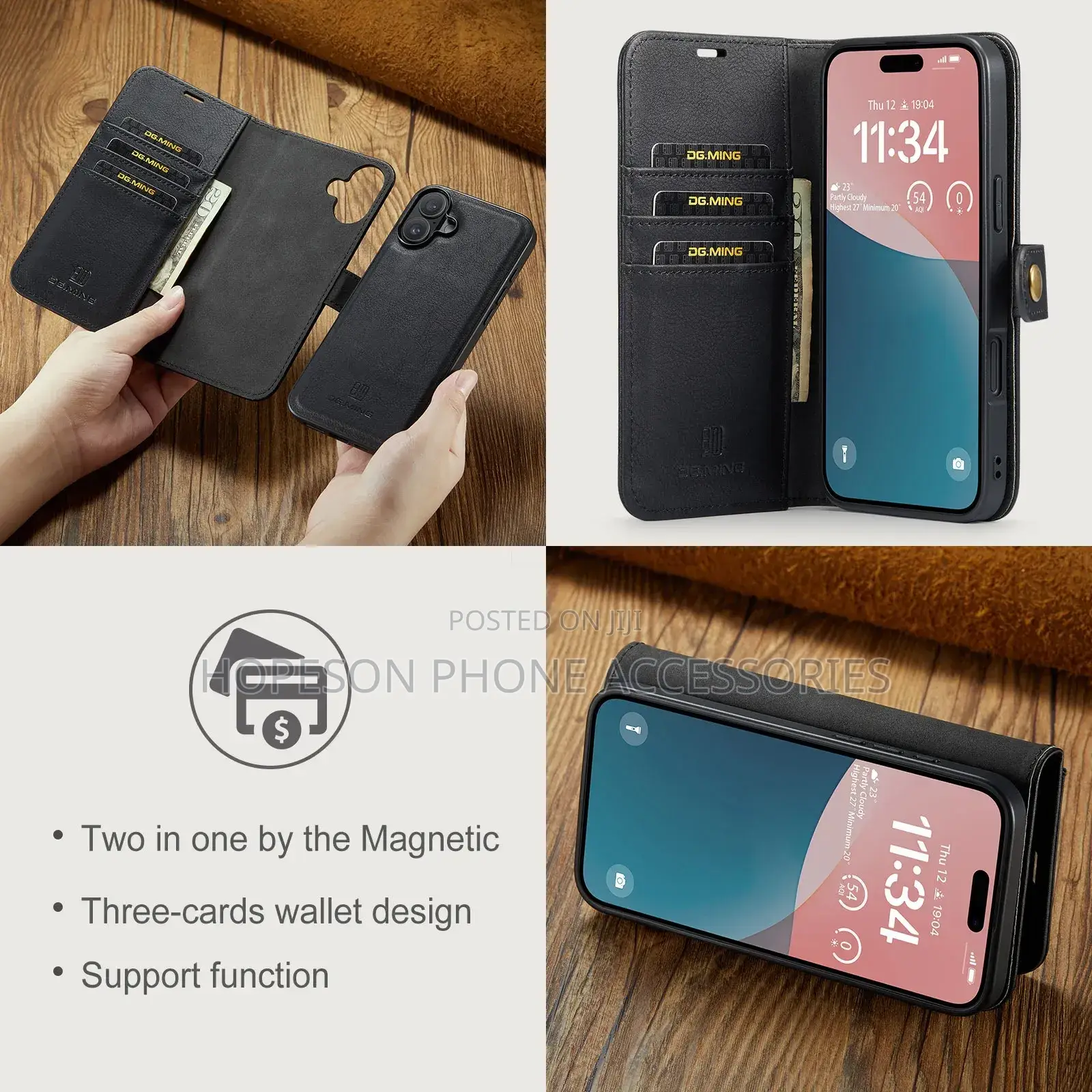 iPhone (2in1) Detachable Flip Leather Cases With Wallet