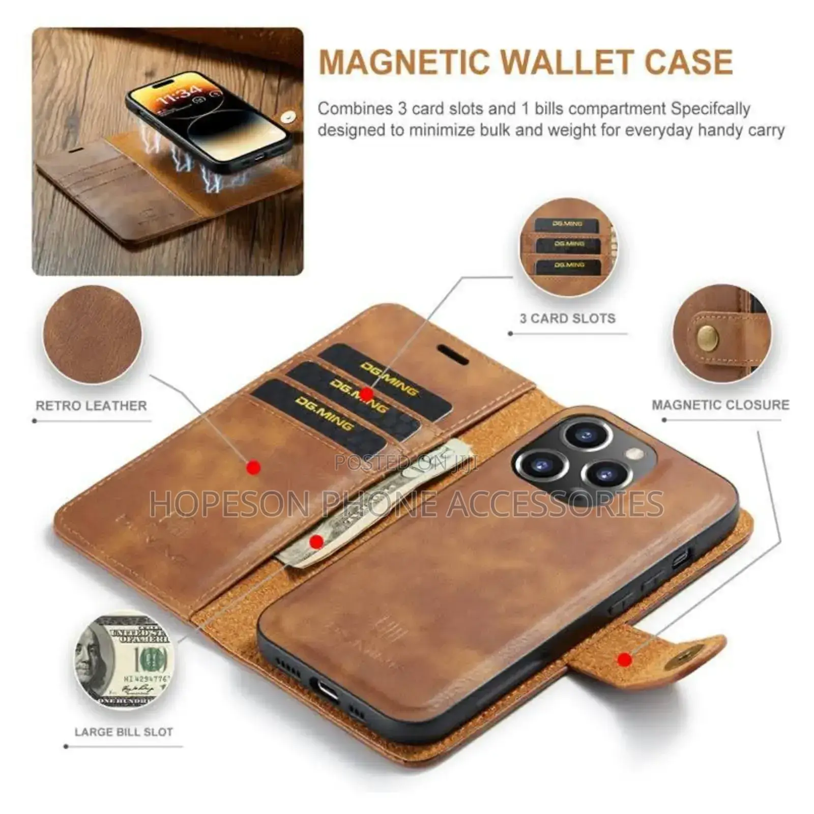 iPhone (2in1) Detachable Flip Leather Cases With Wallet