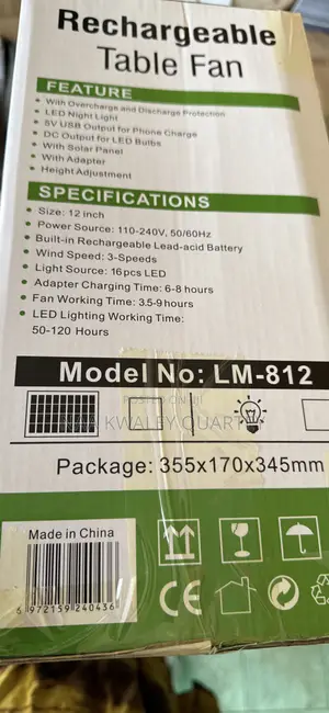 12” Ac-Dc Rechargeable Fans