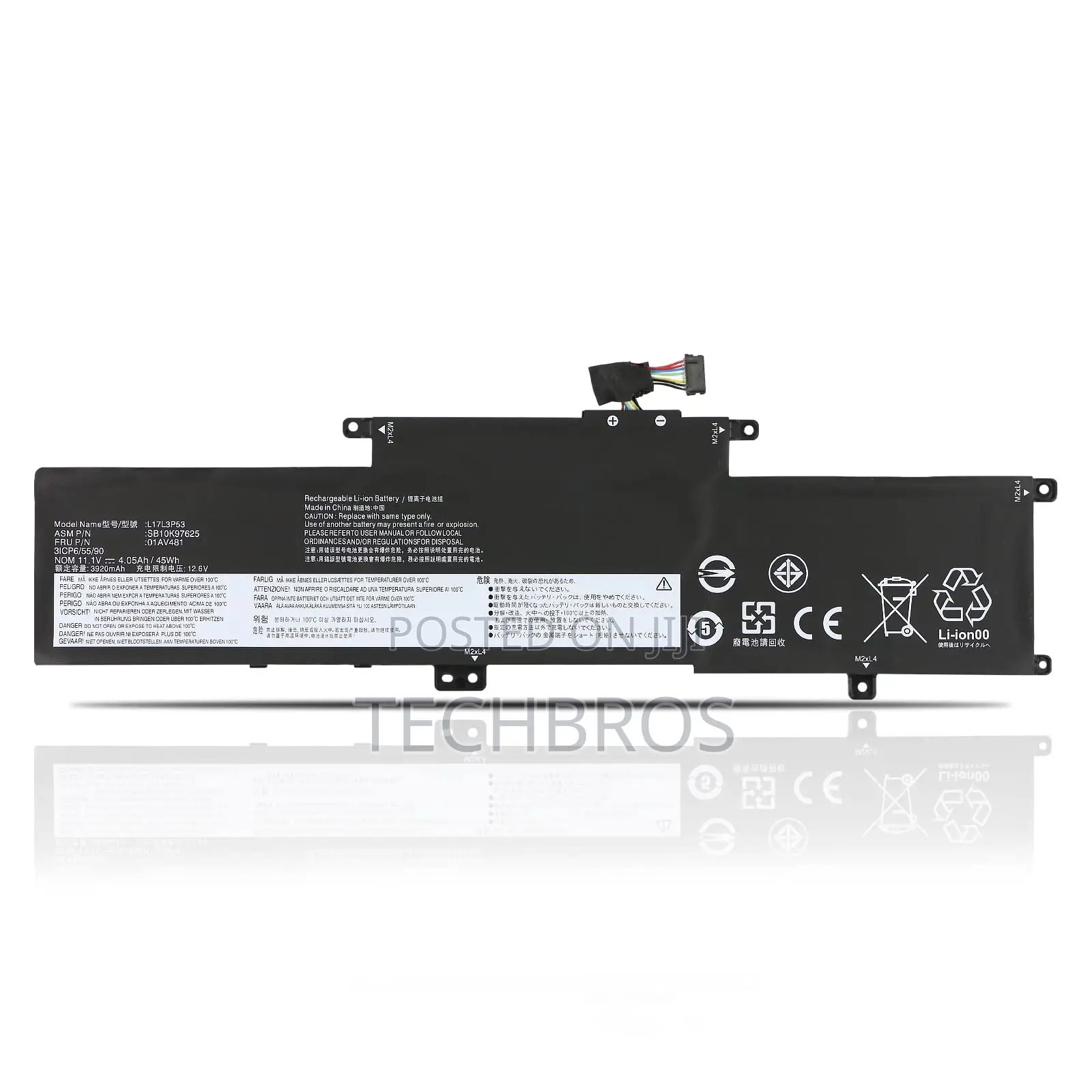 L17c3p53 L17l3p53 Laptop Battery For Lenovo L380 Yoga L390