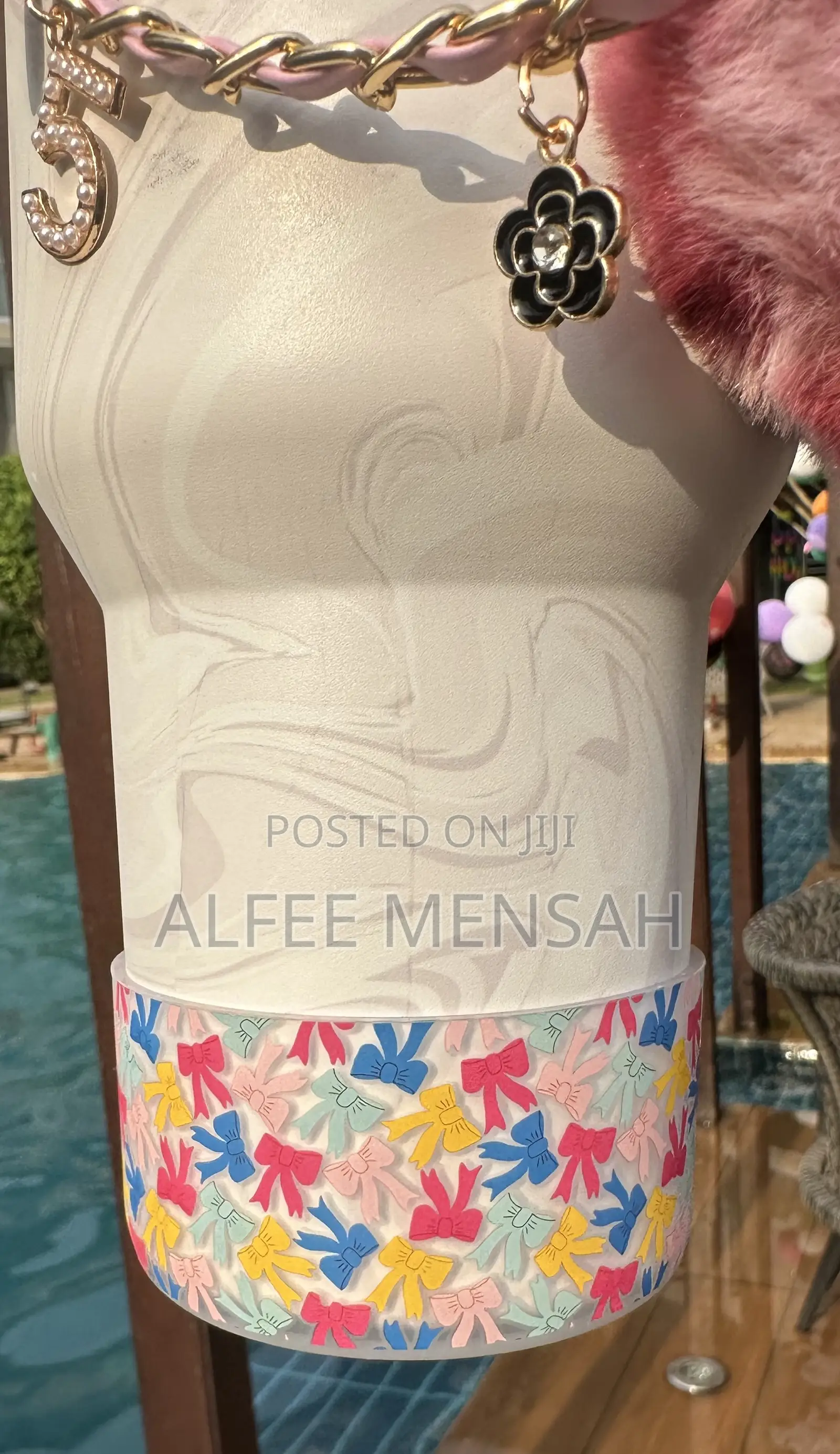 Rose Quartz Swirl Stanley Tumbler 40oz With Accessories