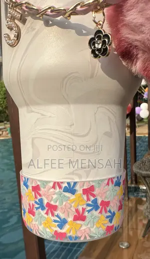 Rose Quartz Swirl Stanley Tumbler 40oz With Accessories