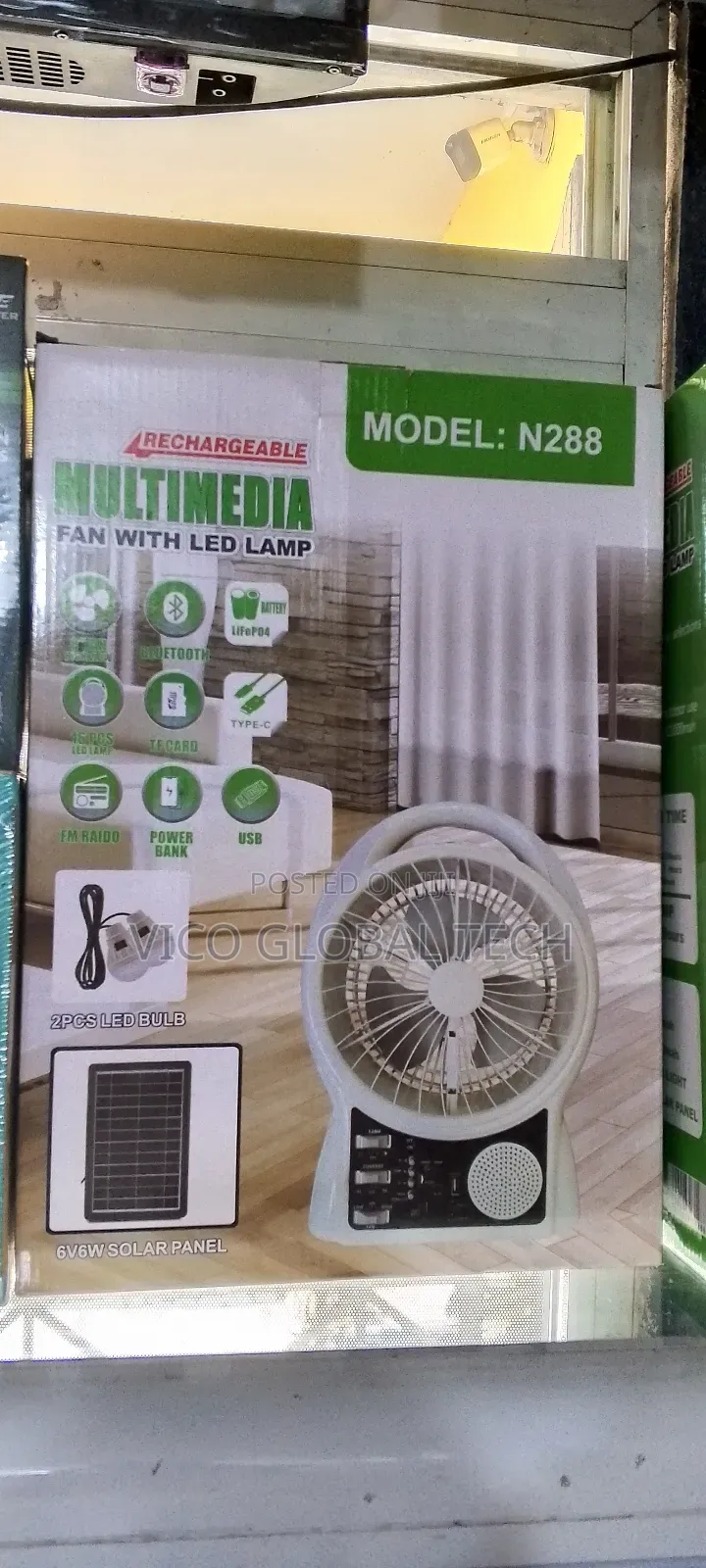 Rechargeable Fan With Led Lamp
