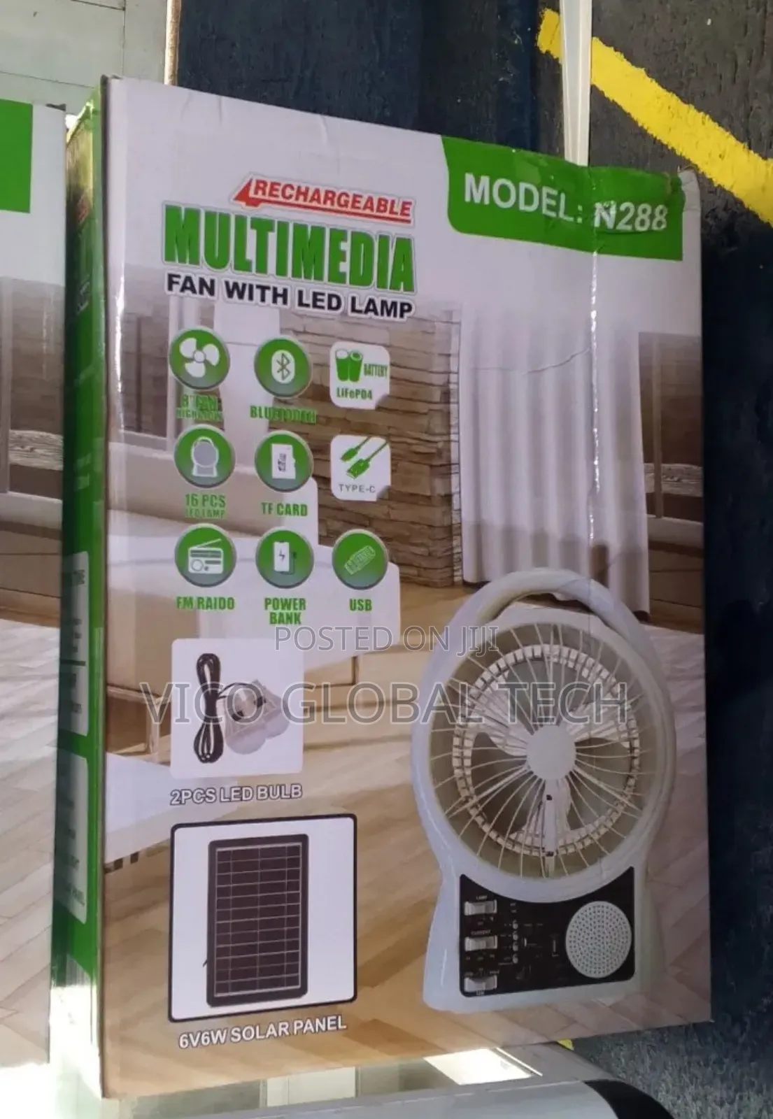 Rechargeable Fan With Led Lamp