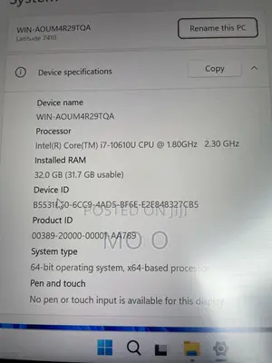 Laptop Dell Latitude 7410 32GB Intel Core i7 SSD 256GB