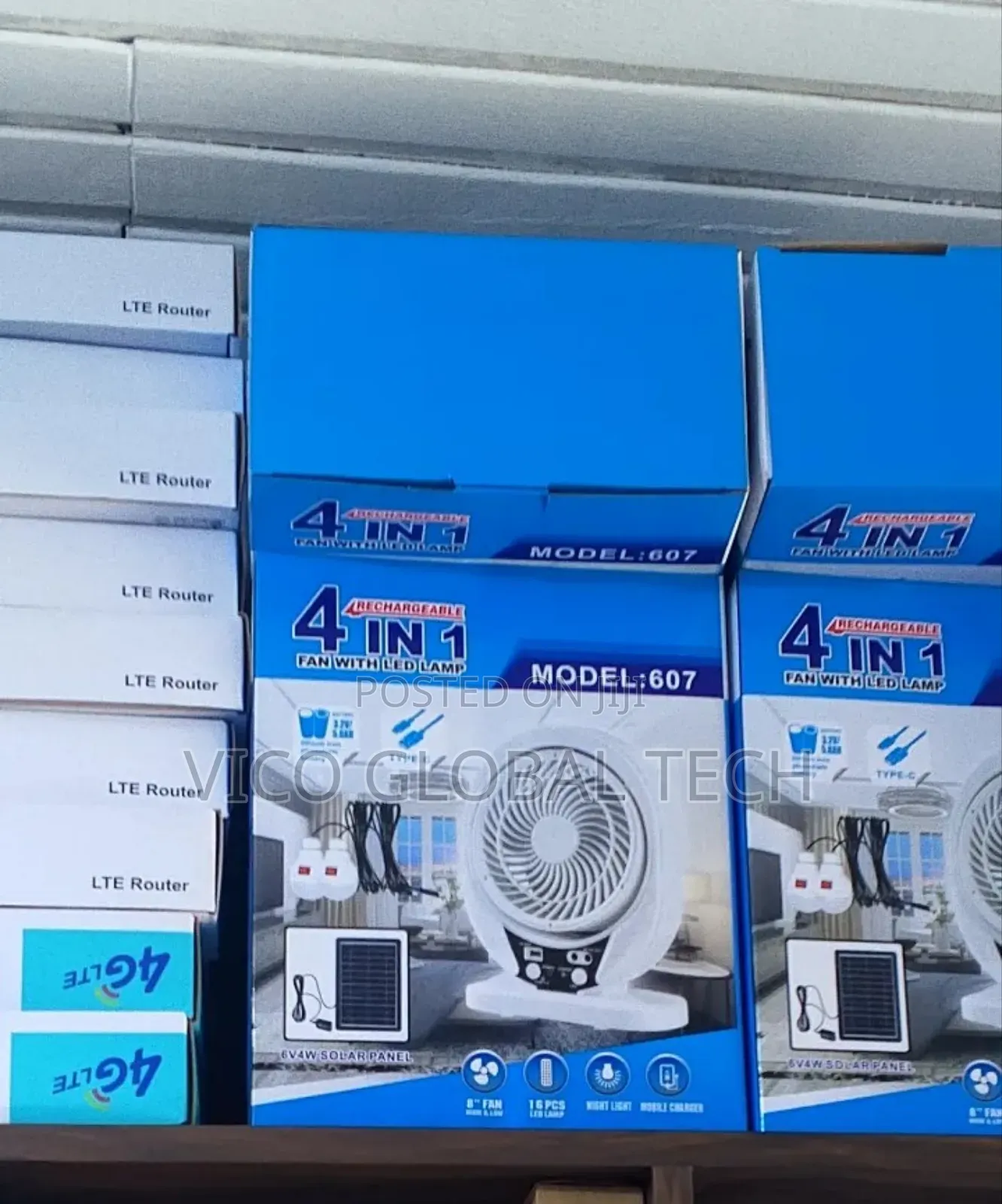 Rechargeable Fan With Solar Panel