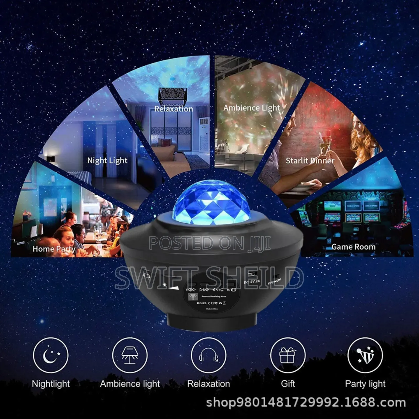 Starry Light Projector, With Bluetooth Music 21 Light Mode
