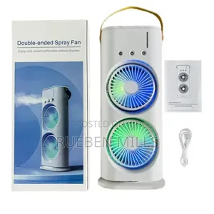 Dual Headed Rechargeable Mist Spray Cooling Fan Air Cooler