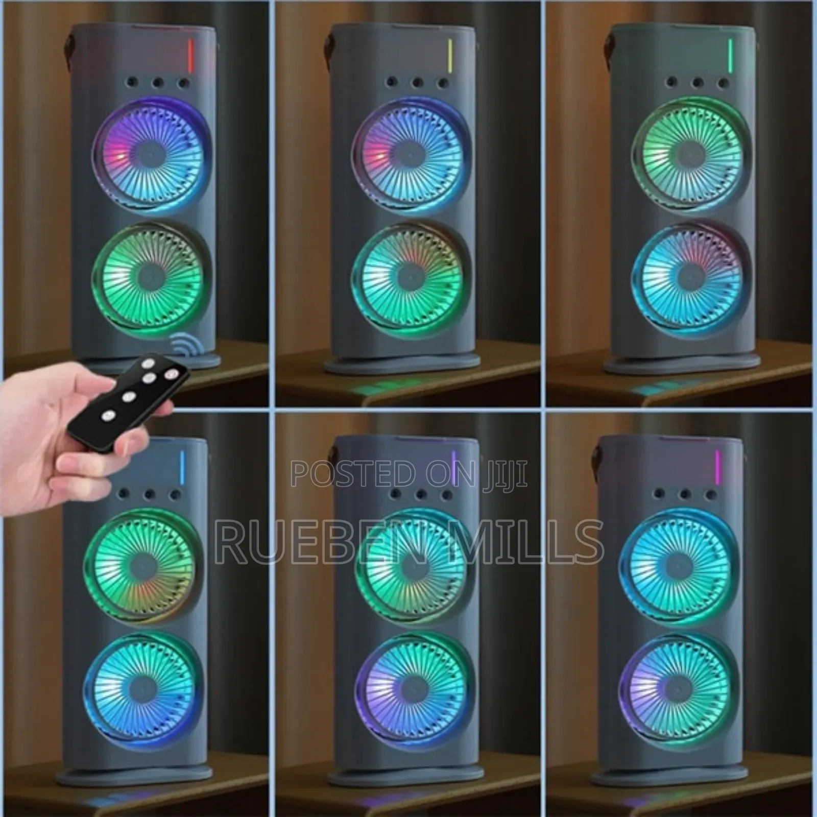 Dual Headed Rechargeable Mist Spray Cooling Fan Air Cooler