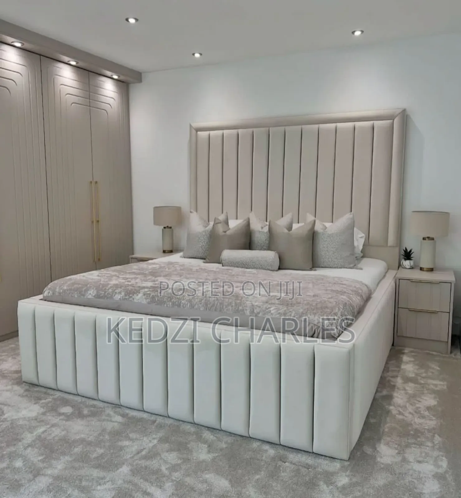 Queen Size Bed and Bed Frame With Side Drawer