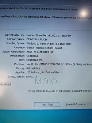 Laptop Asus 8GB Intel Core I5 SSD 256GB