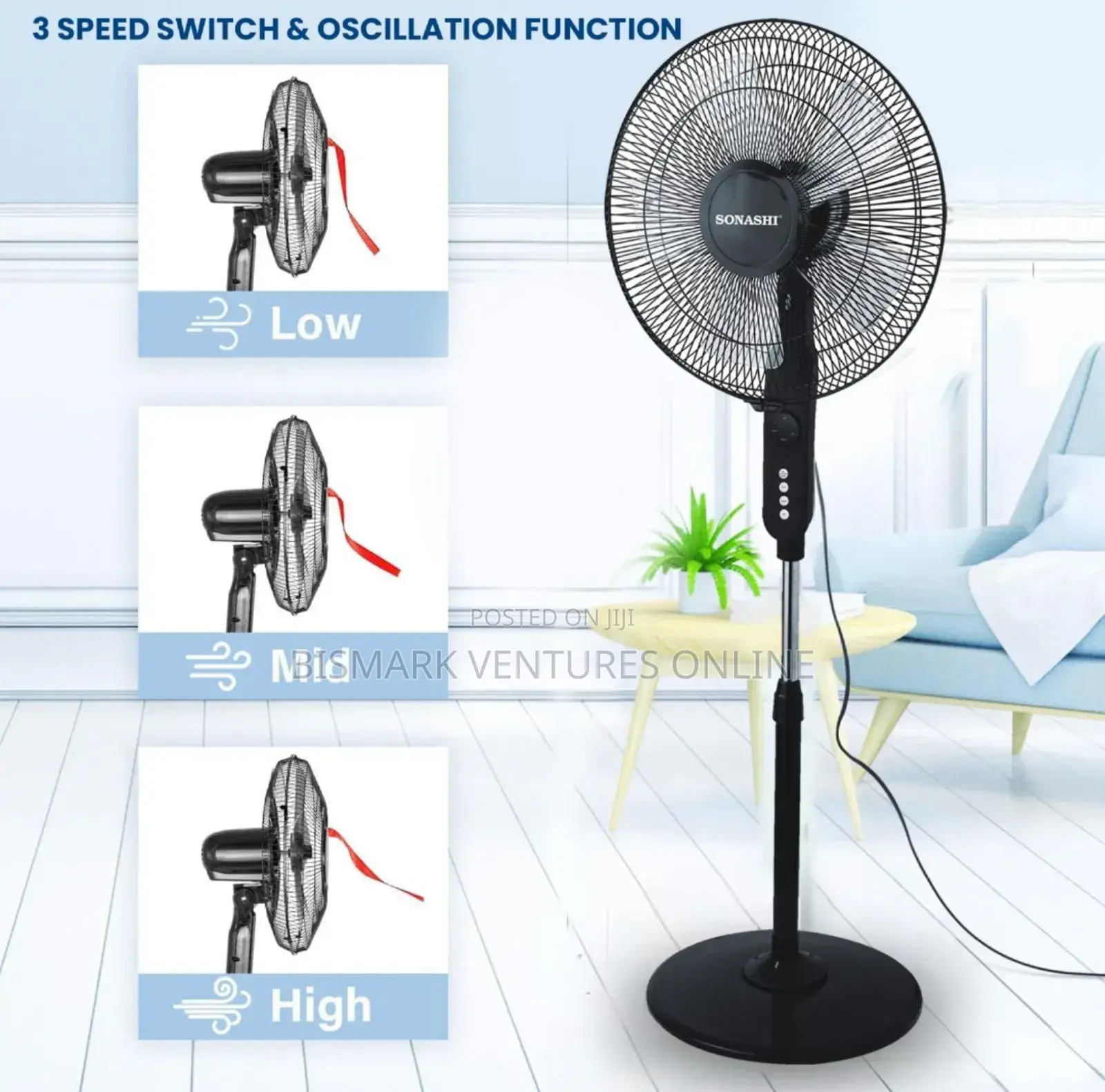 18inch Blutech Rechargeable Standing Fan, 20wat