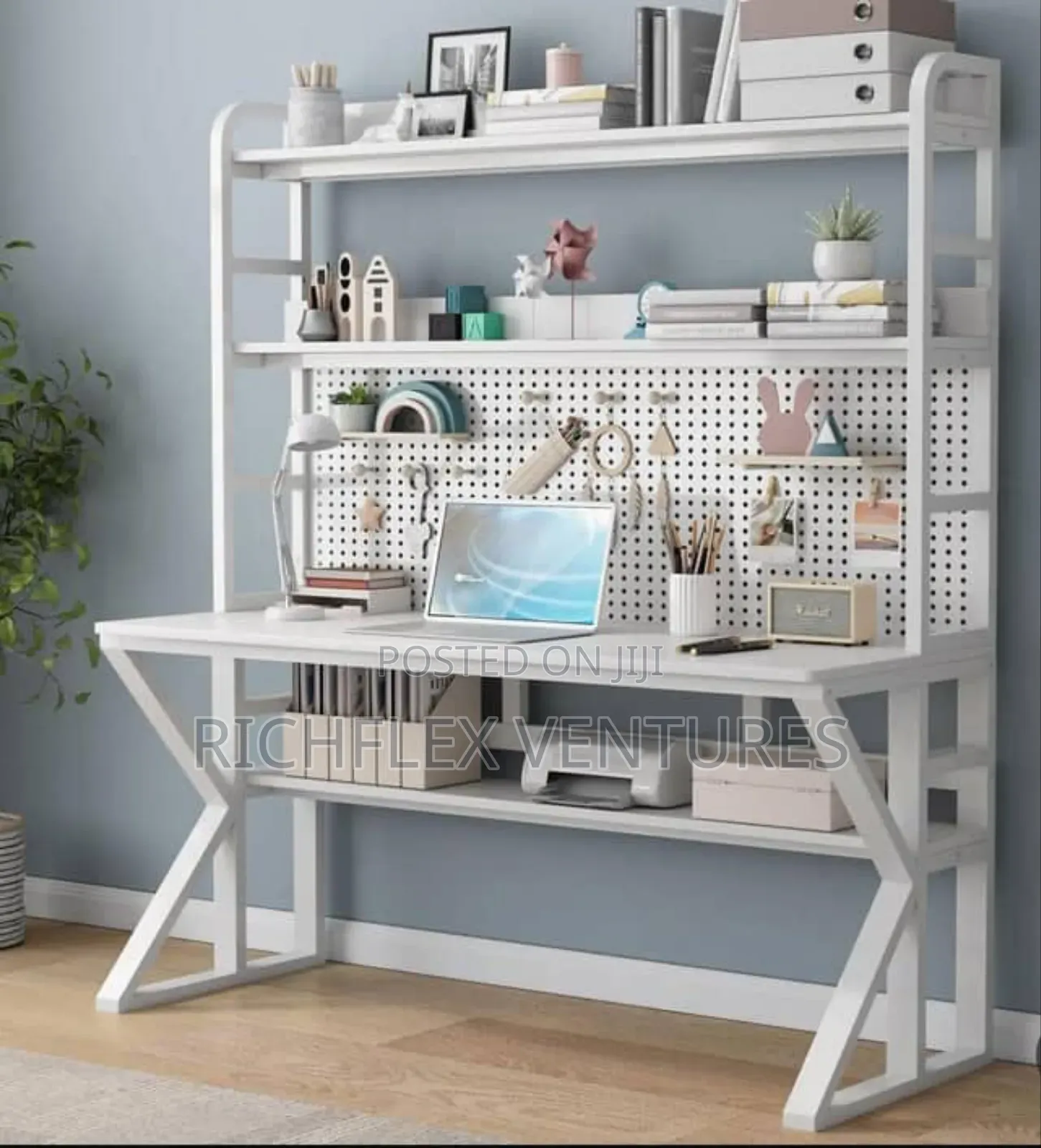 Gaming Office Studio Desk With Shelves