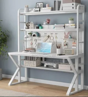 Gaming Office Studio Desk With Shelves