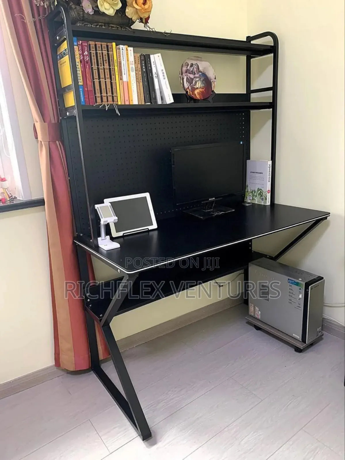 Gaming Office Studio Desk With Shelves