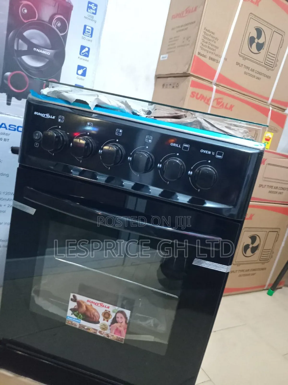 4 Gas Burner Cooker With Oven Grill