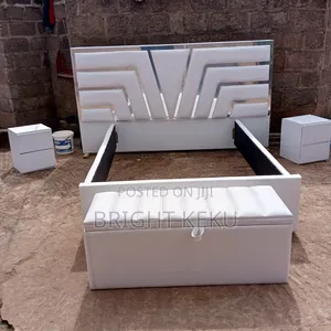 Quality Double Oversized Bed Frame With Side Drawer Ottoma