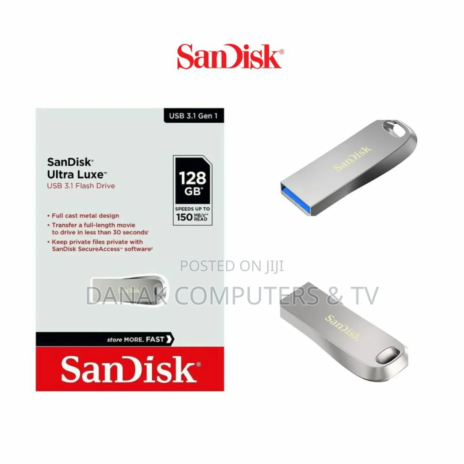 Sandisk Ultra Luxe Usb 3.1 Flash Drive 128gb