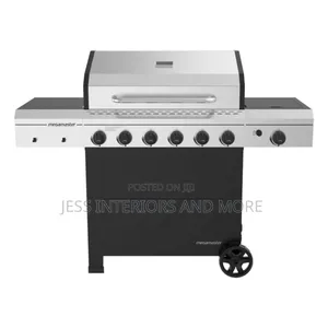 6-Burner Gas Grill With Side Burner, Stainless Steel Lid