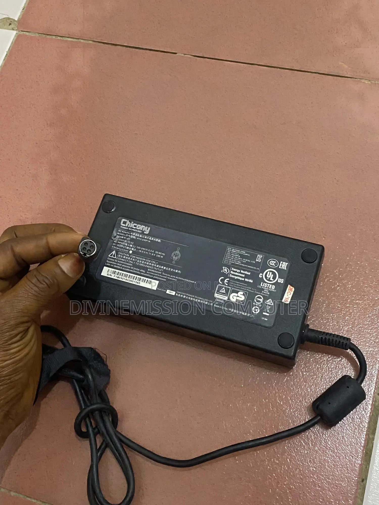Original Oem Chicony 230w Ac Adapter for Clevo Gaming Laptop
