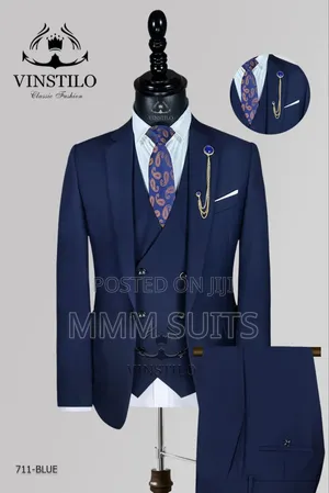 Official Vinstillo Blue-Black Men Suit