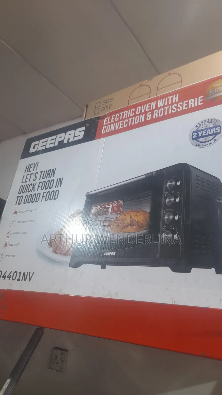 Geepas Electric Oven 60l 2200w Black