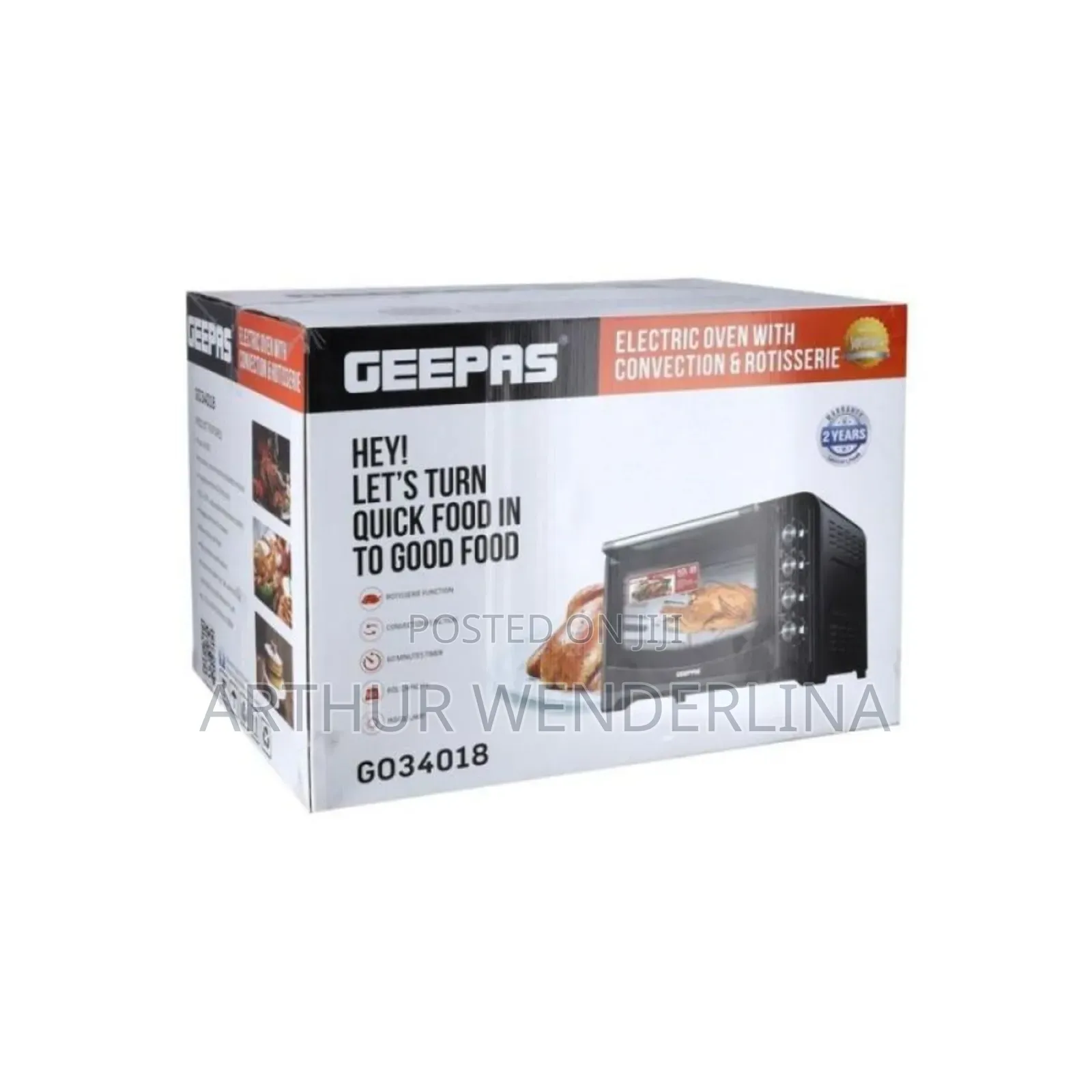 Geepas Electric Oven 60l 2200w Black
