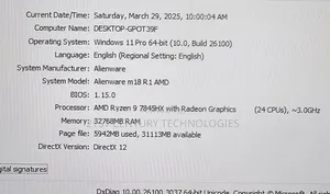 Laptop Dell Alienware M18X 32GB AMD Ryzen 9 SSD 1T