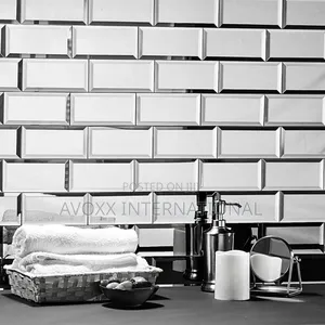 Abolos Reflections 3"X6" Glass Mirror Tile,Silver, Set of 88