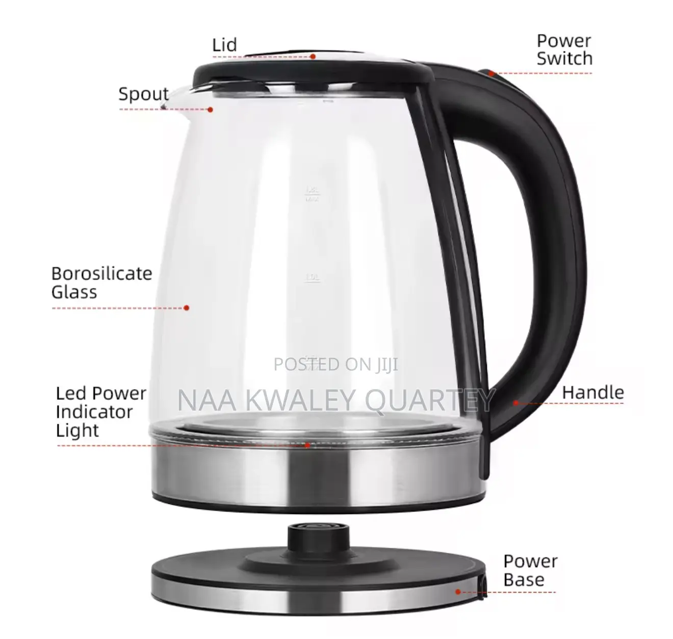 2l Glass Electric Kettle