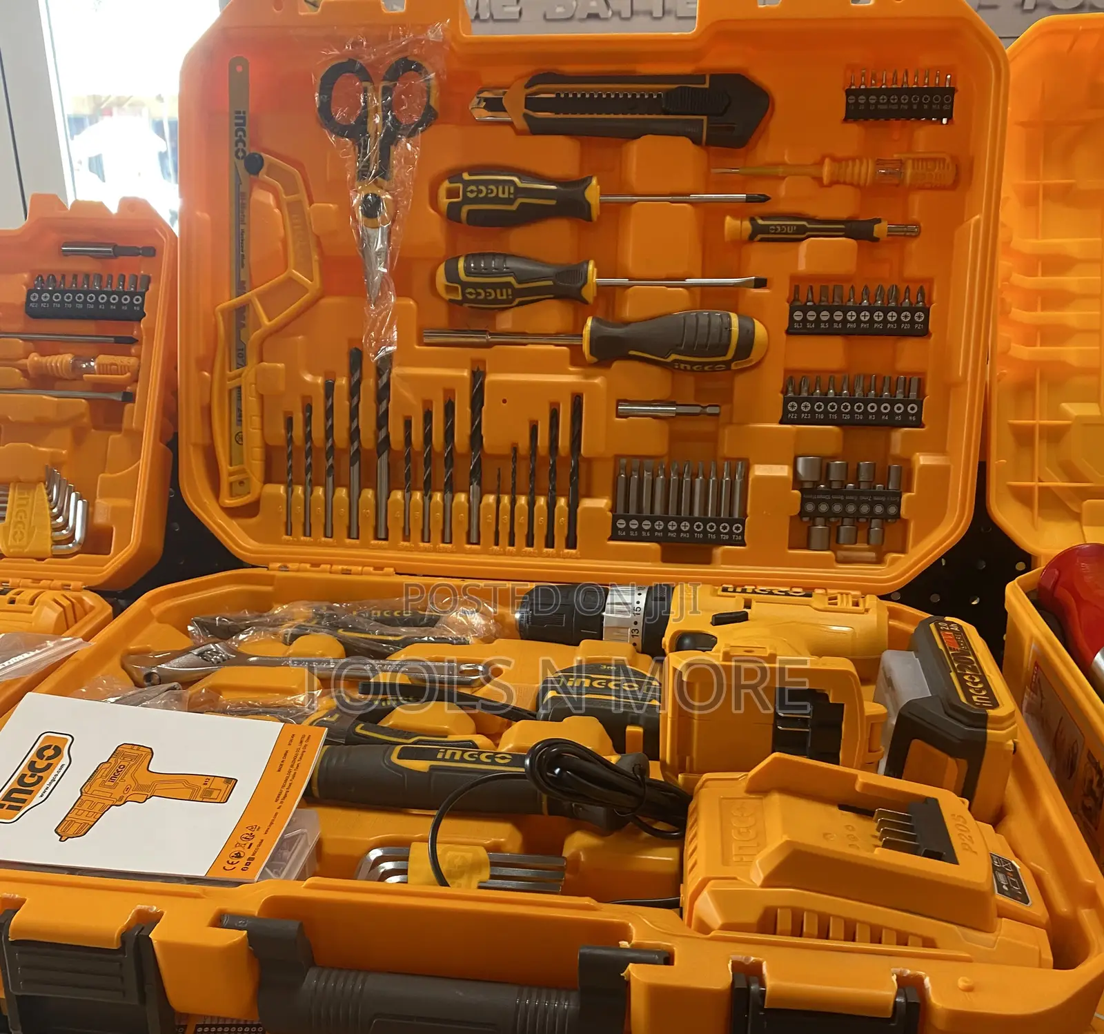 Ingco 165 Pieces Tools Set (With 20v Cordless Lmpact Drill)